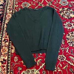 Brandy Melville green v neck sweater